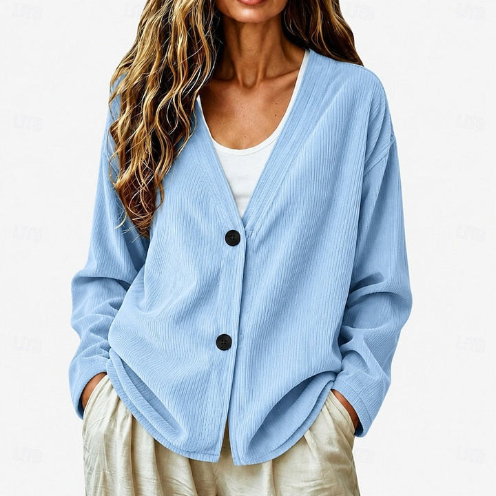 Pleun | Women's Lightweight V Neck Button Up Cardigan 1