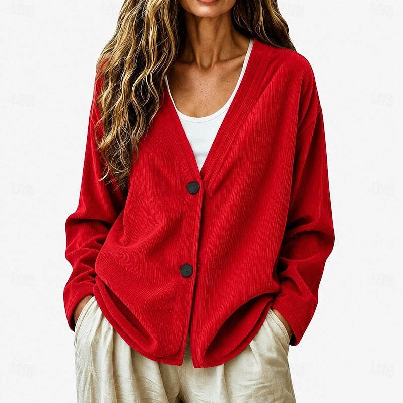 Pleun | Women's Lightweight V Neck Button Up Cardigan 4
