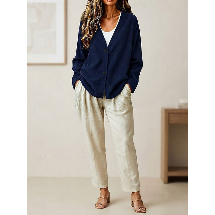 Pleun | Women's Lightweight V Neck Button Up Cardigan 5