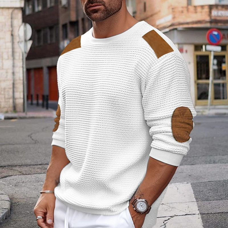 Quentin - Elbow Patch Textured Sweater 1