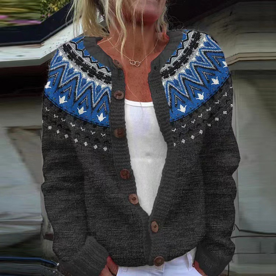 Ragna - Fair Isle Knit Cardigan 1