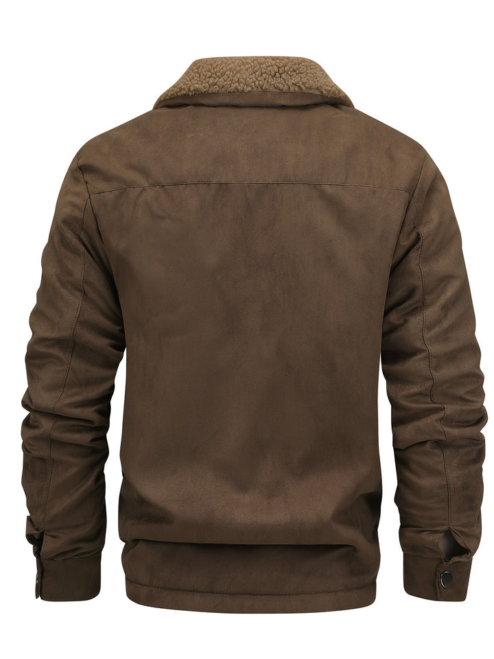 Men's Sherpa Lined Trucker Jacket – Detail View