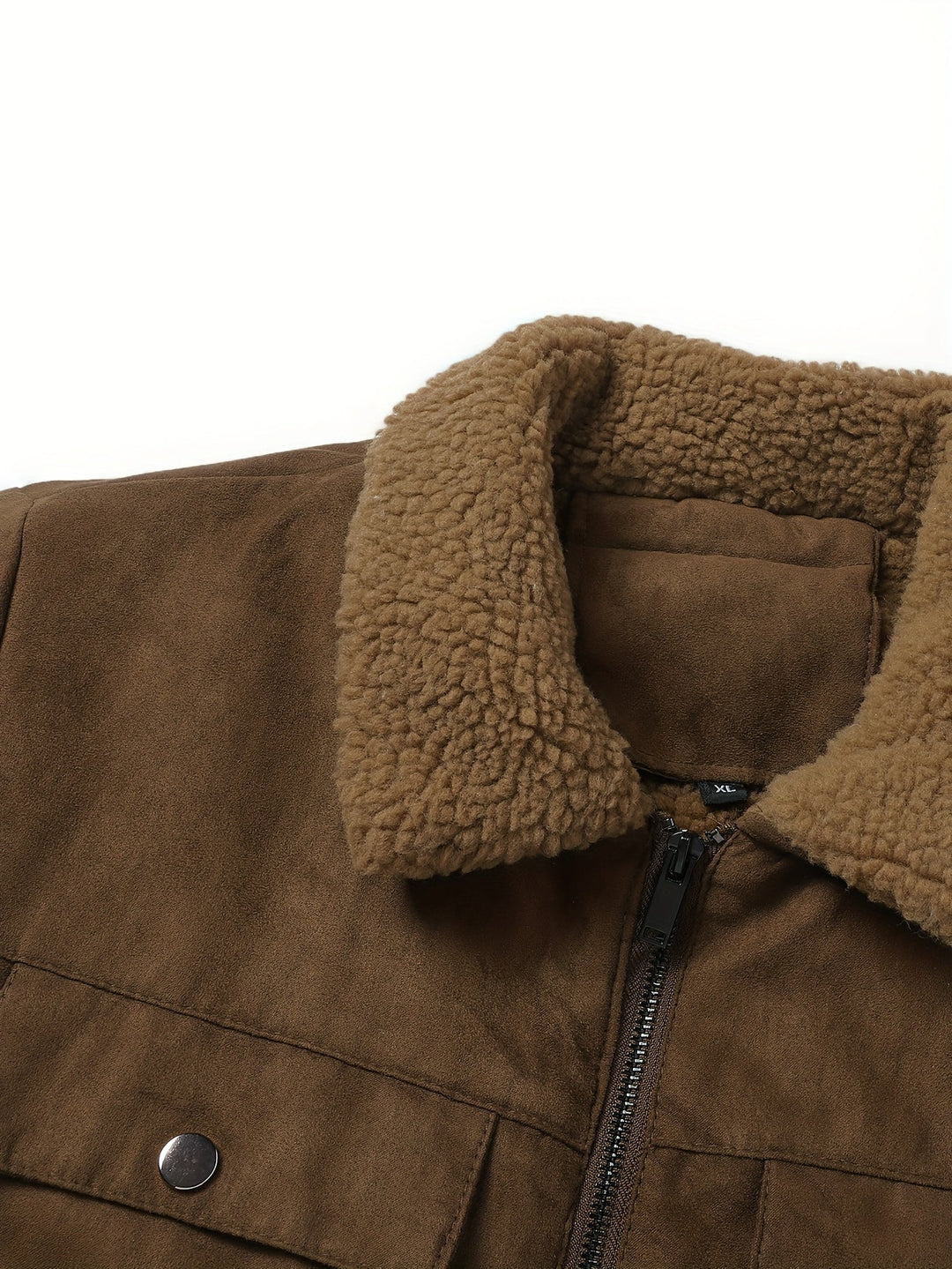 Men's Sherpa Lined Trucker Jacket – Detail View