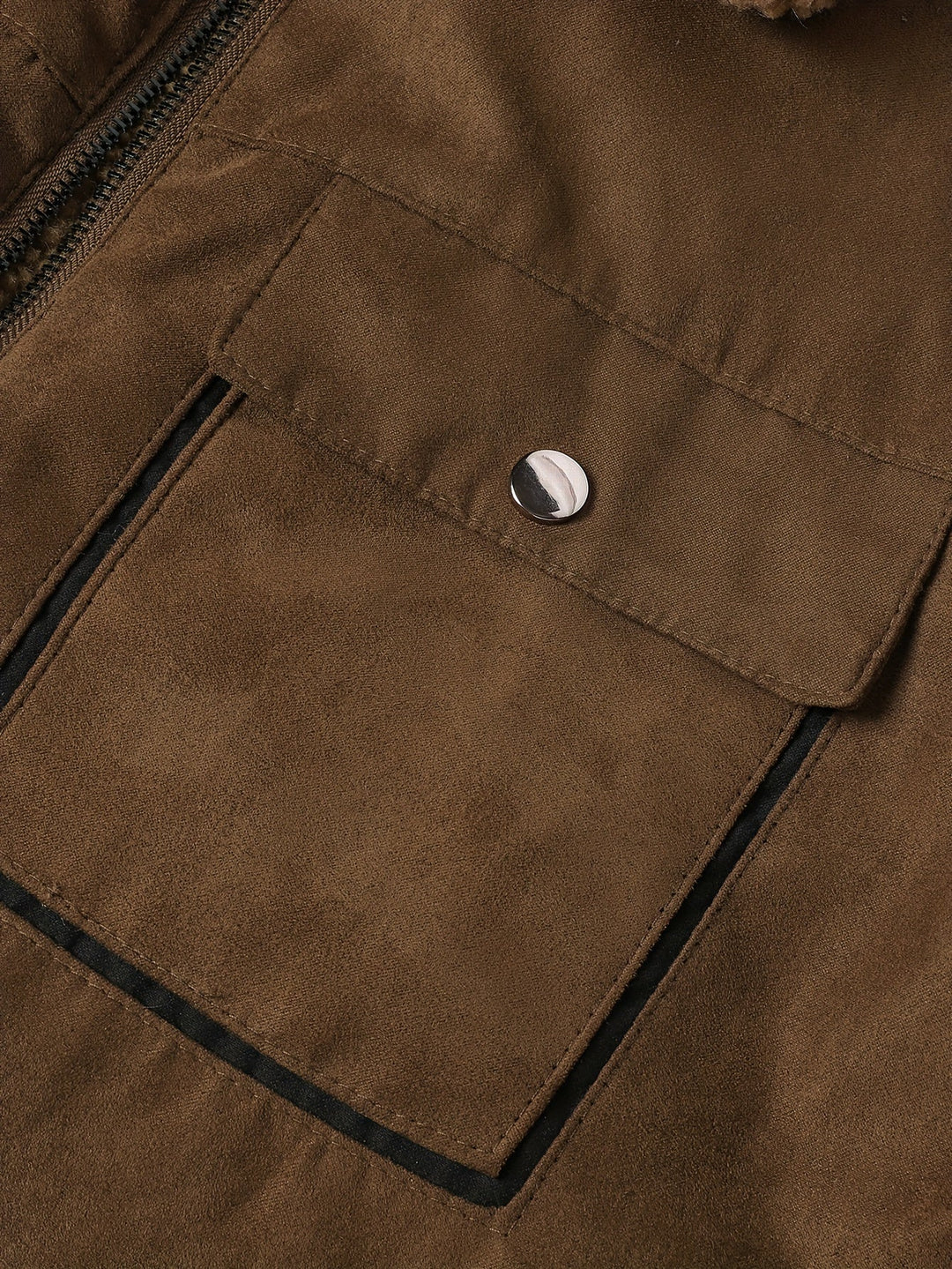 Men's Sherpa Lined Trucker Jacket – Detail View