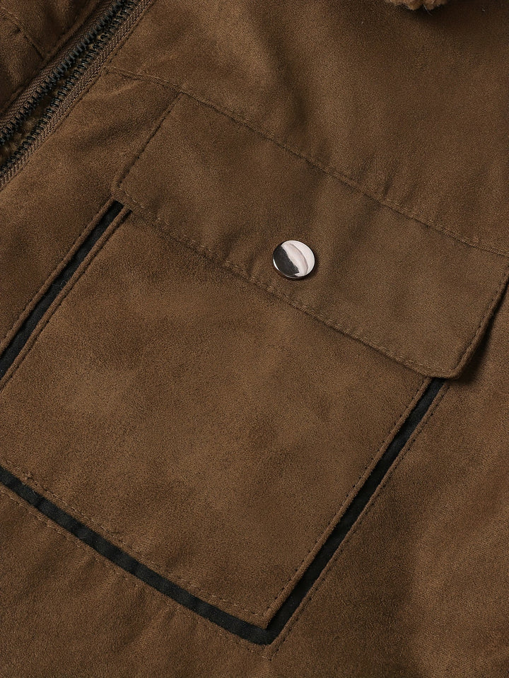 Men's Sherpa Lined Trucker Jacket – Detail View