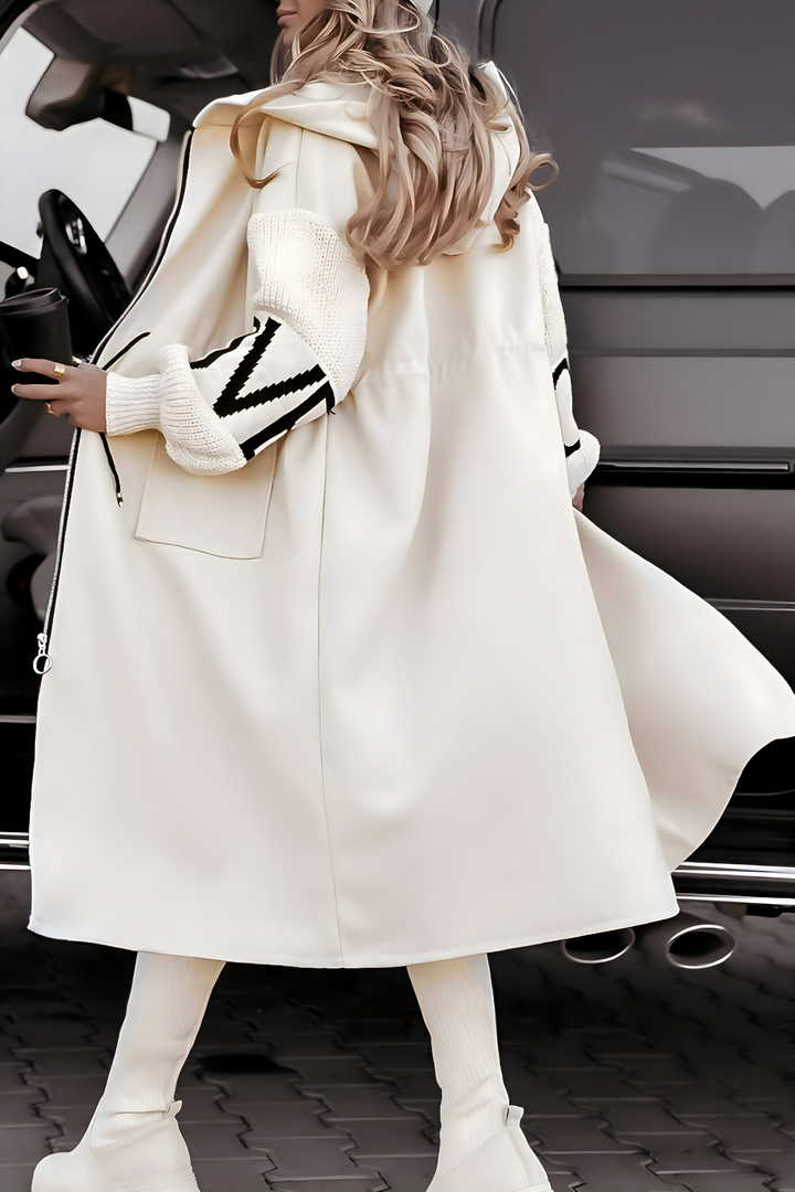 Renske | Women's Long Coat Hooded Knit Sleeve Winter 5