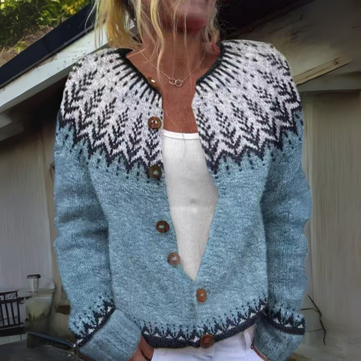 Reva - Fair Isle Knit Cardigan 1