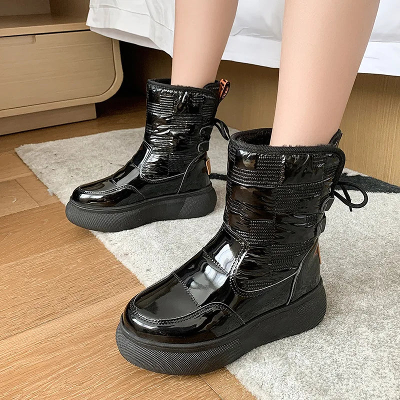 Rianne | Women's Fur Lined Lace Up Platform Boots 5