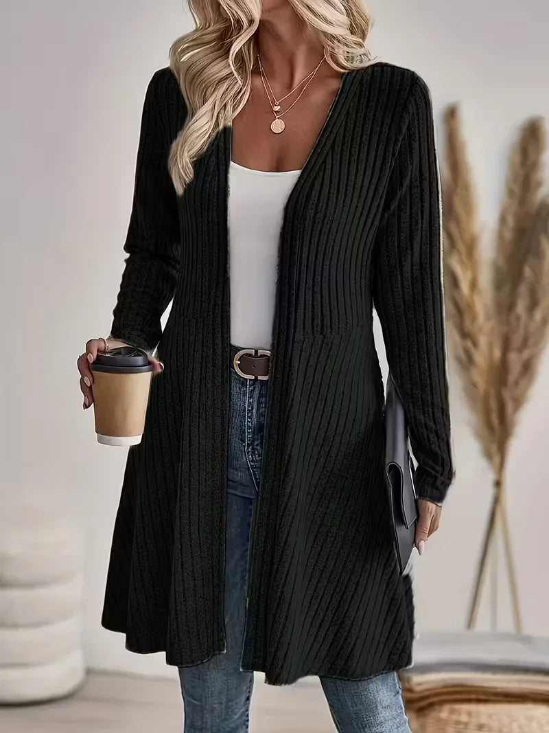 Romy - Longline Ribbed Women's Cardigan 10