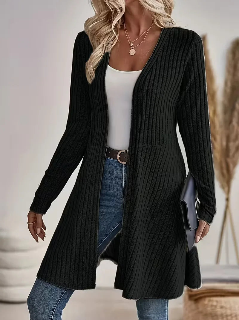 Romy - Longline Ribbed Women's Cardigan 12