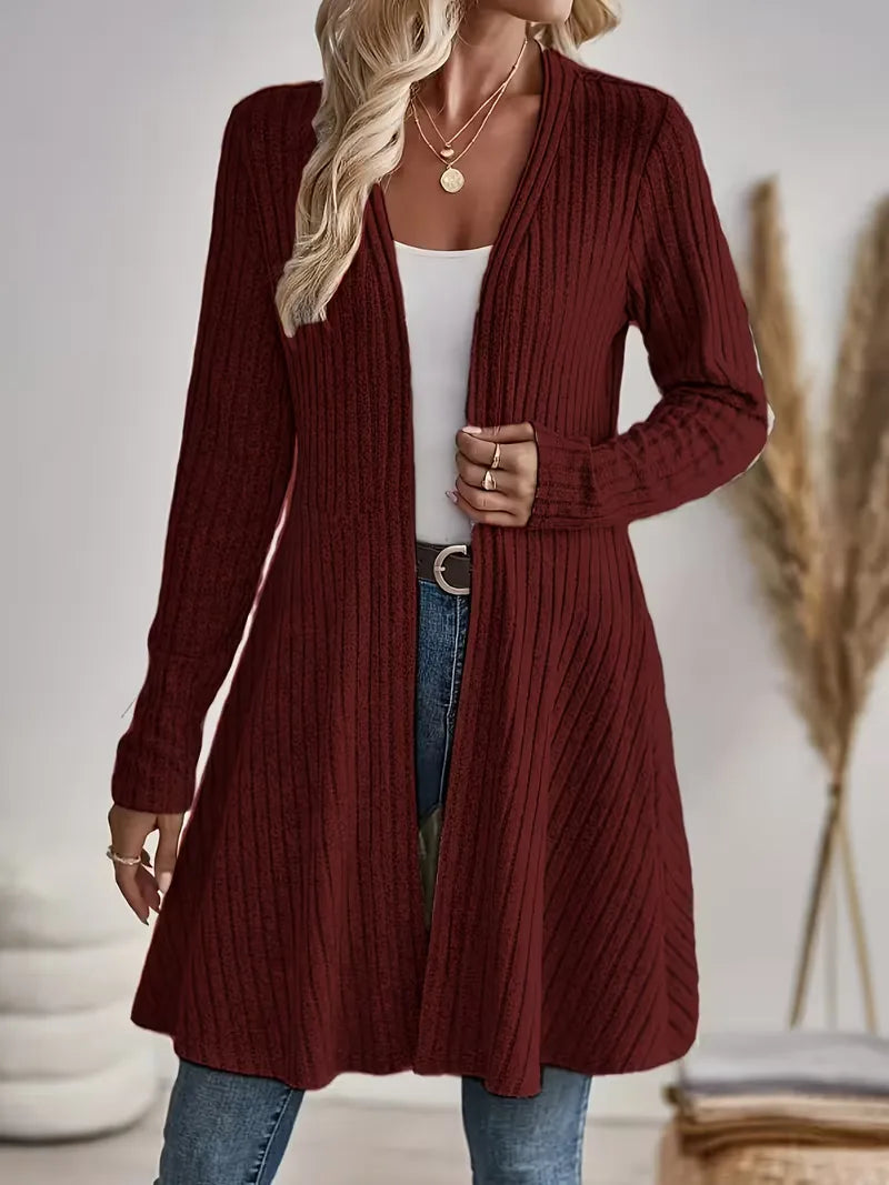 Romy - Longline Ribbed Women's Cardigan 2