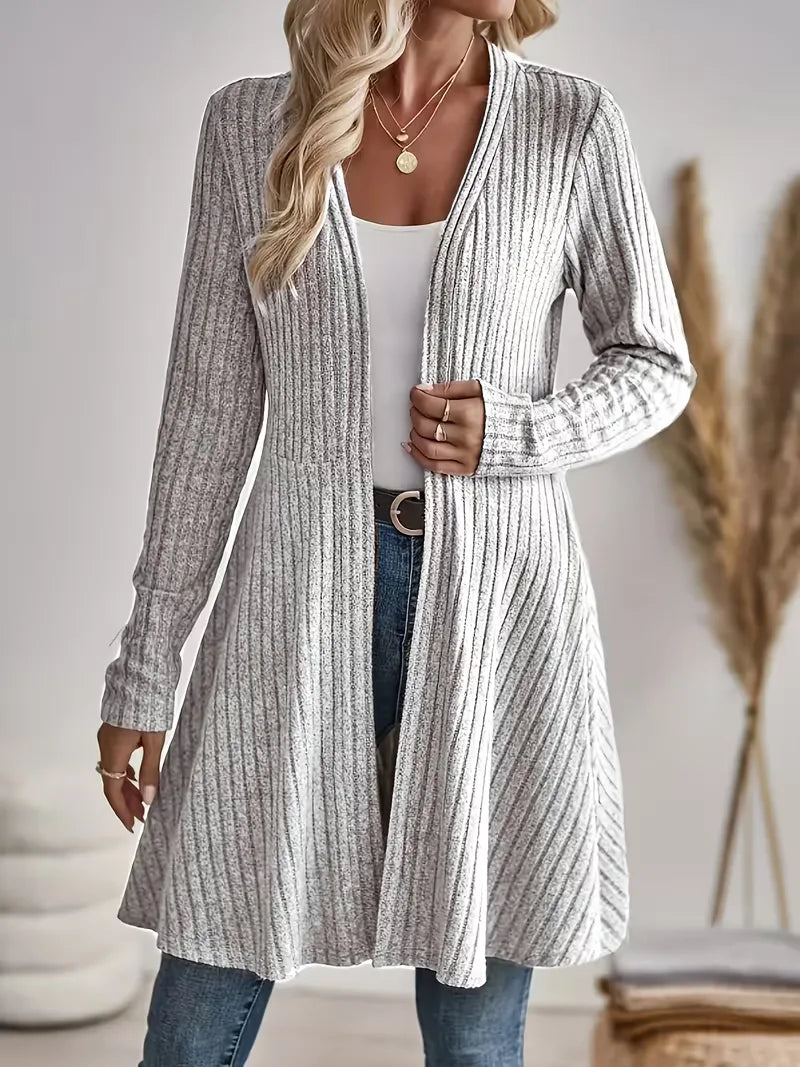 Romy - Longline Ribbed Women's Cardigan 3
