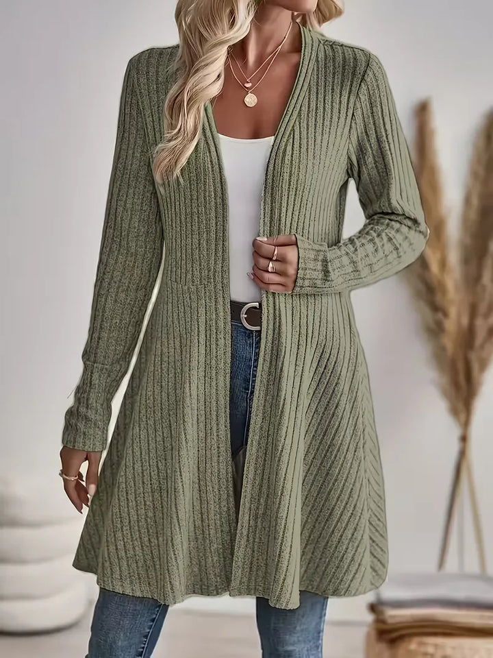 Romy - Longline Ribbed Women's Cardigan 6