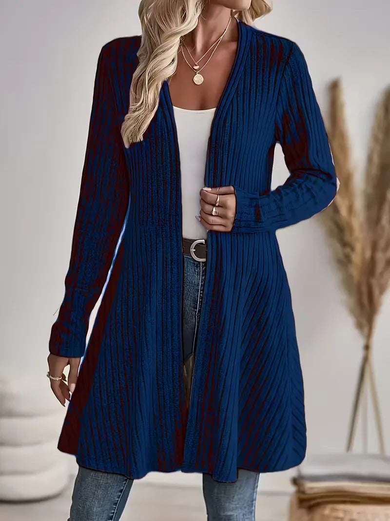 Romy - Longline Ribbed Women's Cardigan 7