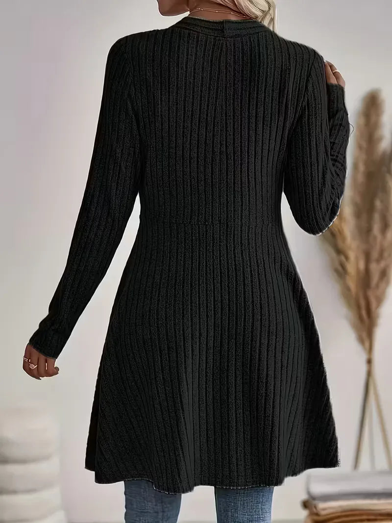 Romy - Longline Ribbed Women's Cardigan 8