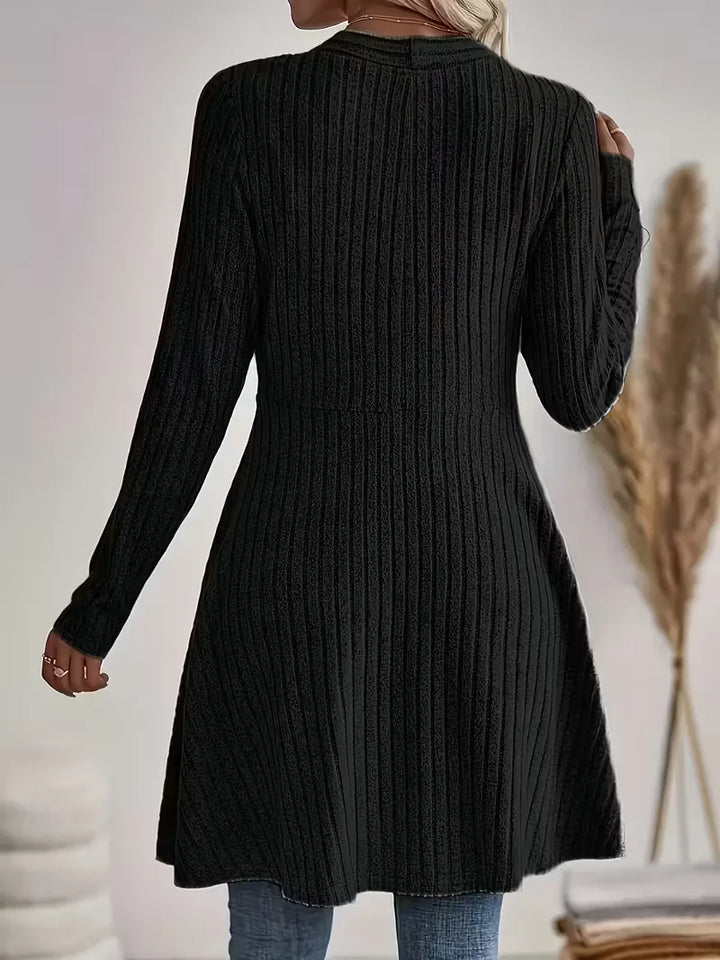 Romy - Longline Ribbed Women's Cardigan 8