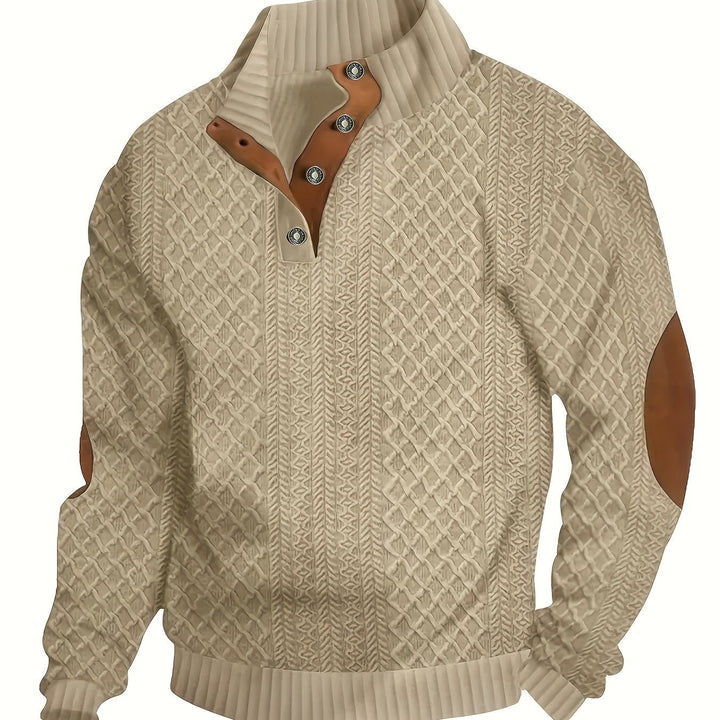 Ronan | Men's Henley Sweater Button Knit Pullover 1