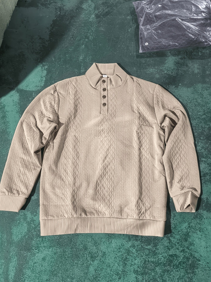 Ronan | Men's Henley Sweater Button Knit Pullover 11