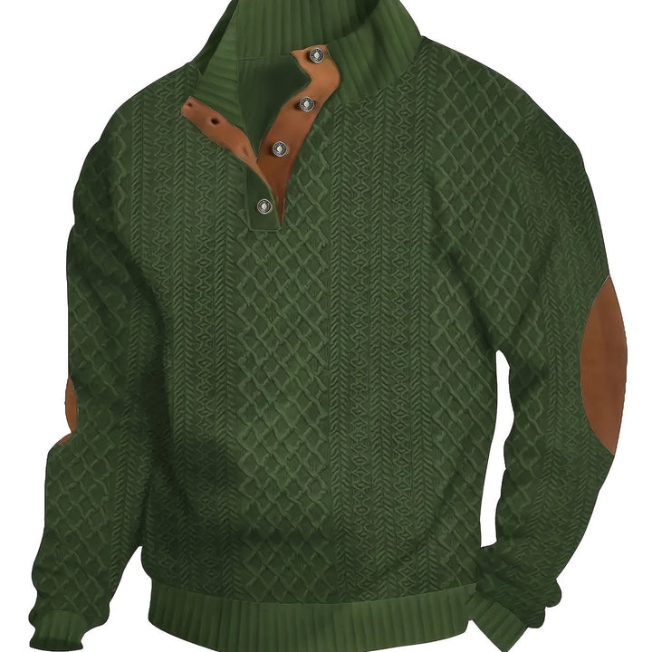 Ronan | Men's Henley Sweater Button Knit Pullover 2