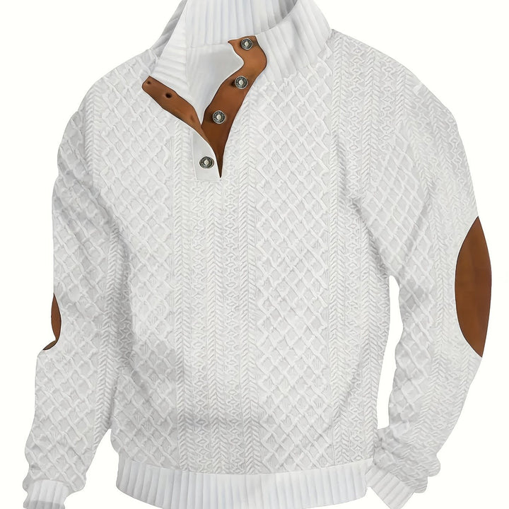 Ronan | Men's Henley Sweater Button Knit Pullover 5