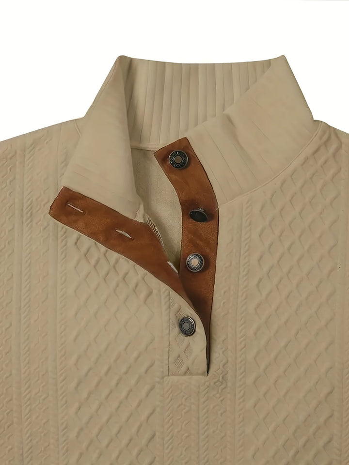 Ronan | Men's Henley Sweater Button Knit Pullover 8