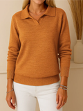 Roosje | Women's Collared Sweater V Neck Knit Pullover