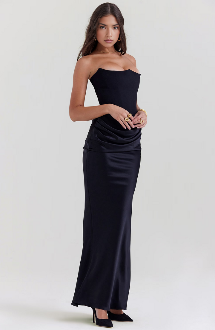 Rosabel - Satin Strapless Midi Dress 11