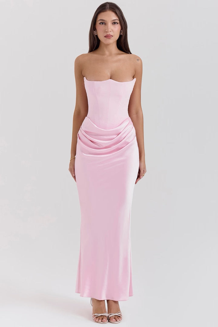 Rosabel - Satin Strapless Midi Dress 3