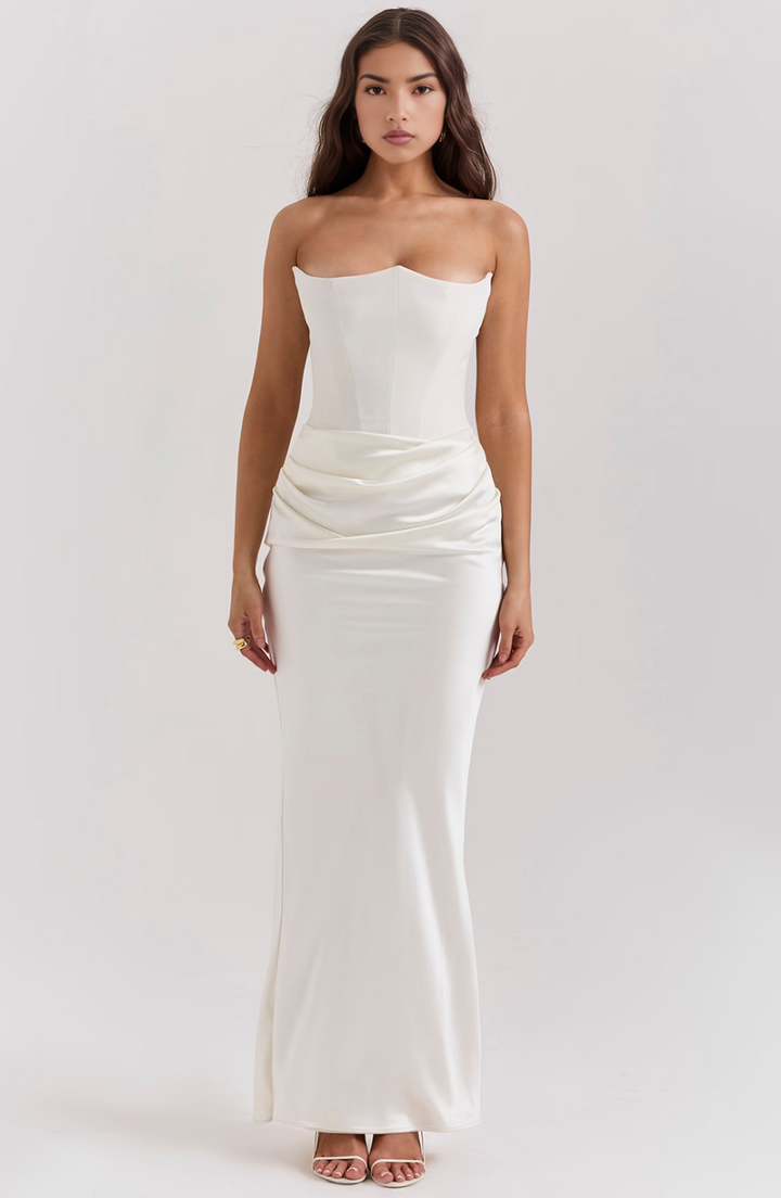 Rosabel - Satin Strapless Midi Dress 5