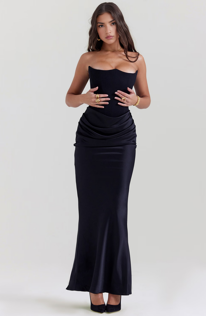 Rosabel - Satin Strapless Midi Dress 9