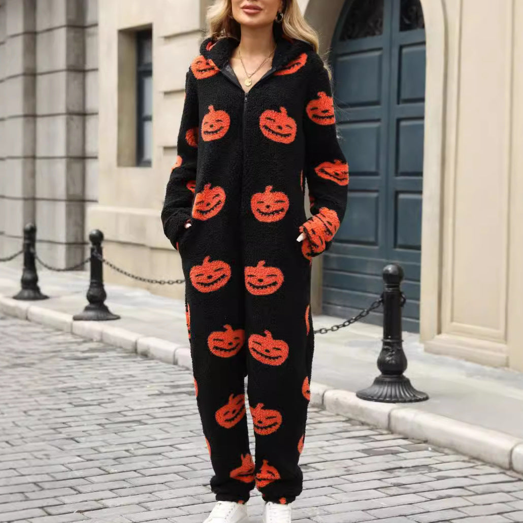 Rosalie - Hooded Fleece Halloween Jumpsuit 2