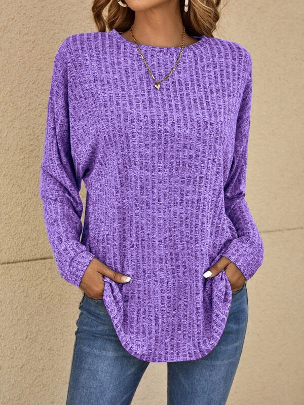 Rosalie | Women's Long Sleeve Ribbed Knit Tunic Top 3