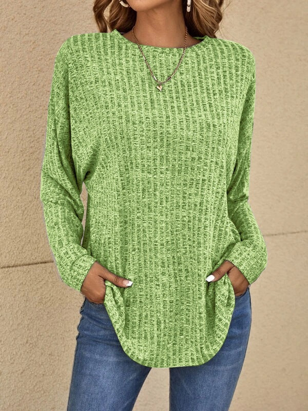 Rosalie | Women's Long Sleeve Ribbed Knit Tunic Top 7