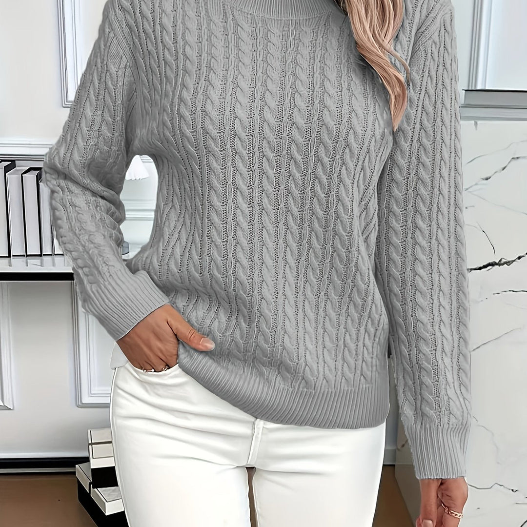 Rosalind - Cable Knit Round Neck Sweater 2