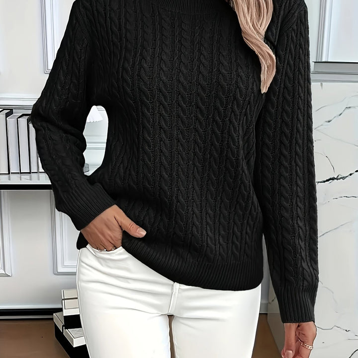 Rosalind - Cable Knit Round Neck Sweater 3