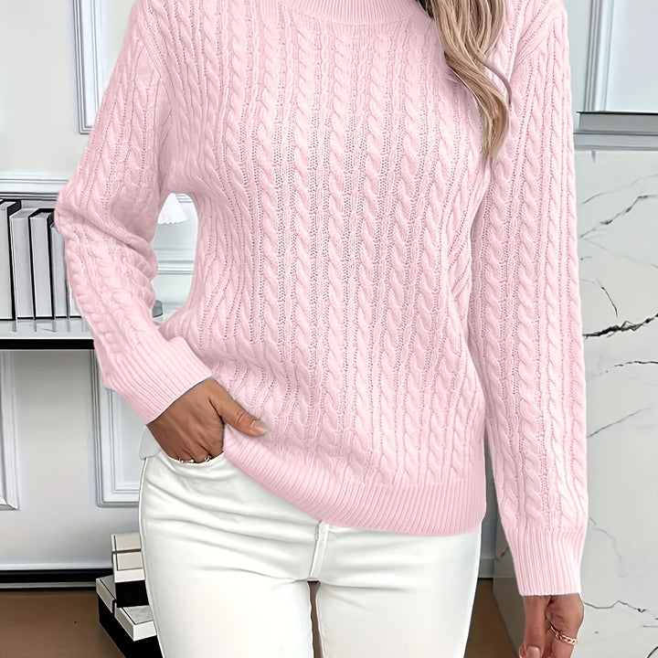 Rosalind - Cable Knit Round Neck Sweater 4