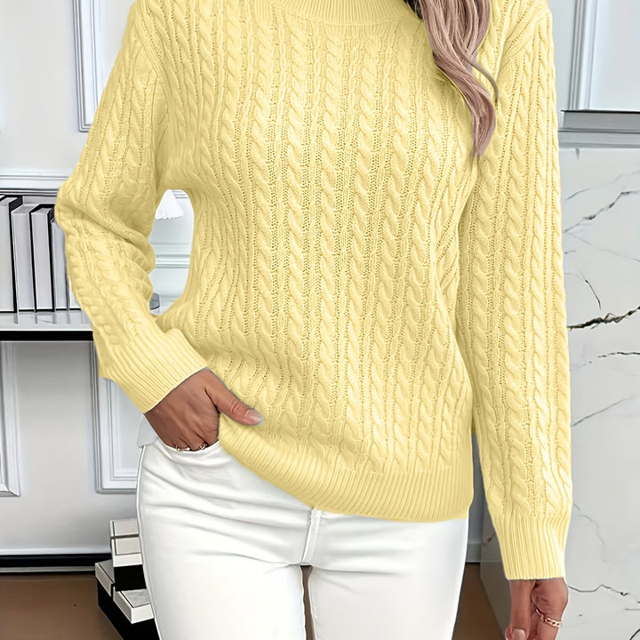 Rosalind - Cable Knit Round Neck Sweater 5