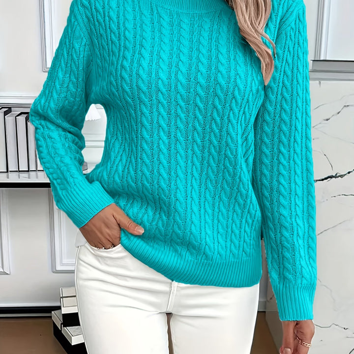 Rosalind - Cable Knit Round Neck Sweater 6