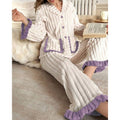 Rosanne | Women's Pajama Set Ruffle Trim Cotton
