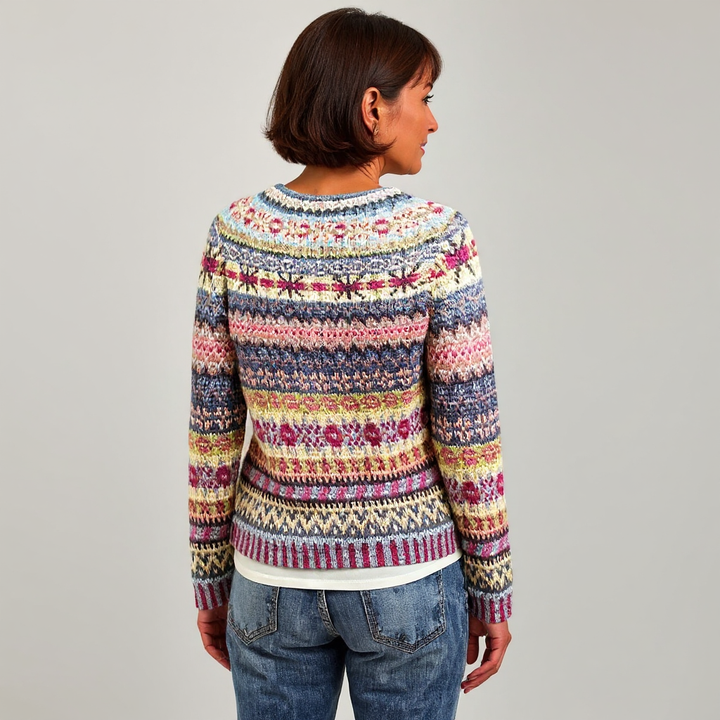 Rowan - Striped Fair Isle Knit Sweater 3