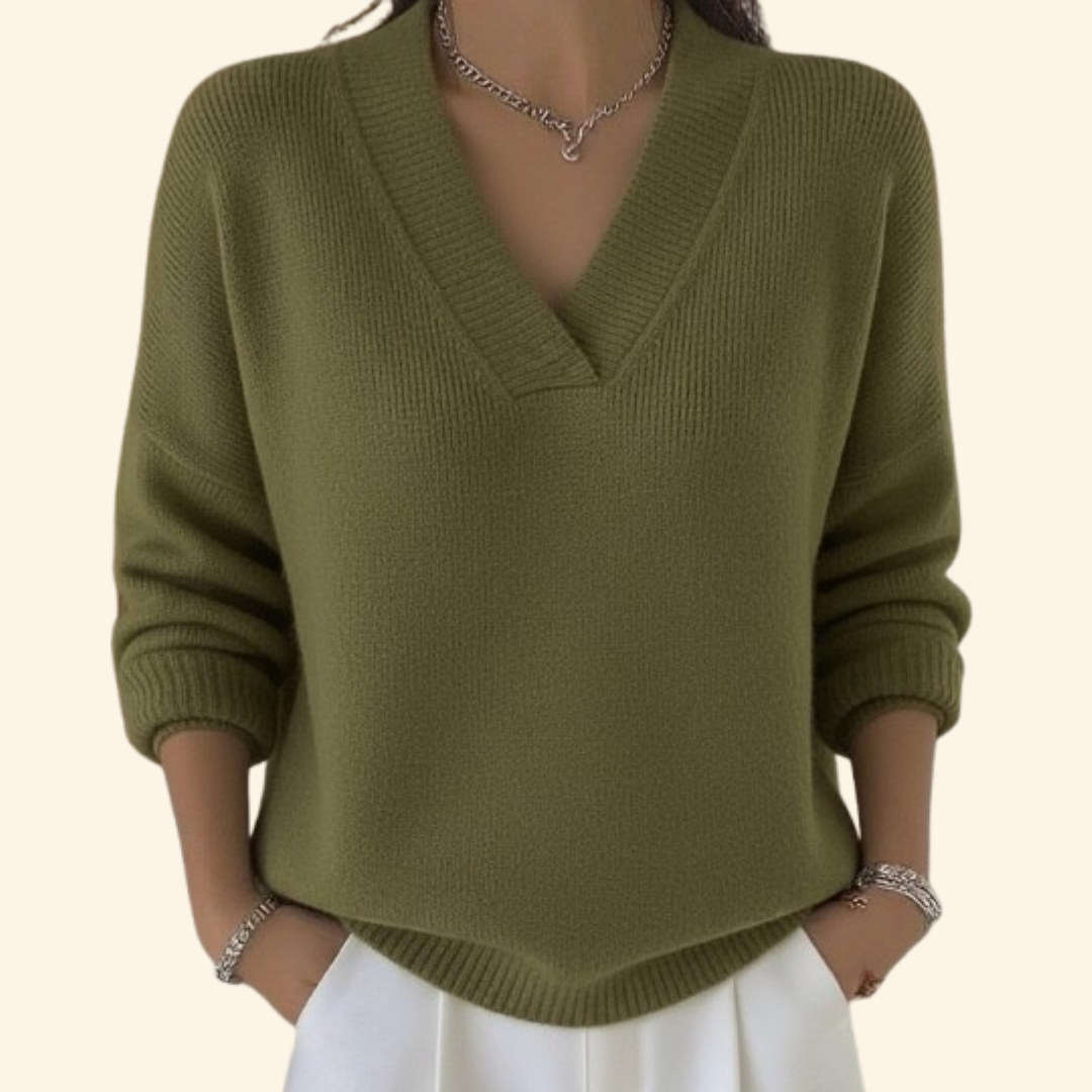 Roxane | Women's Drop Shoulder V Neck Sweater 2
