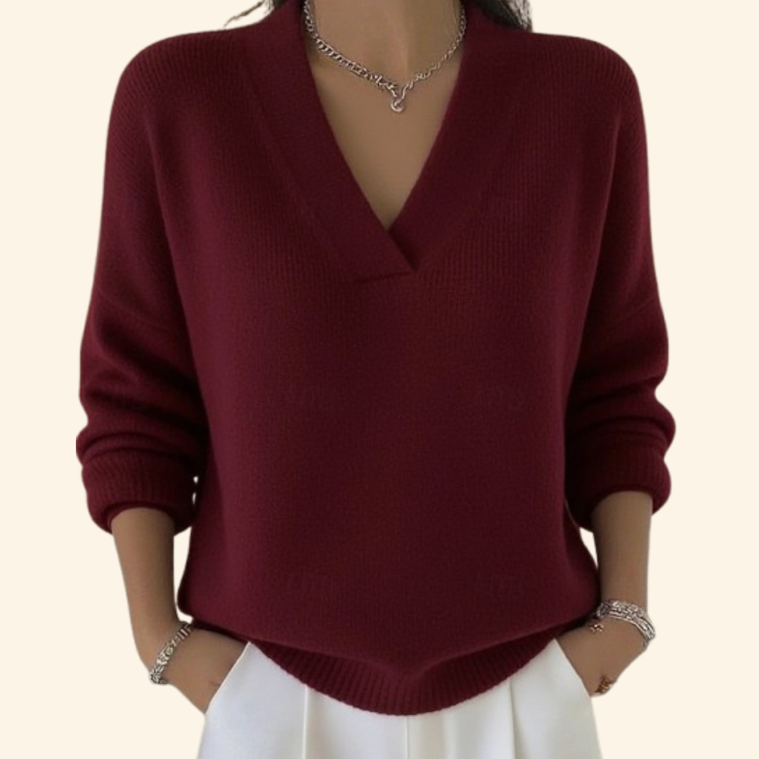 Roxane | Women's Drop Shoulder V Neck Sweater 5