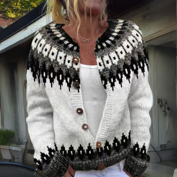 Runa - Folk Fair Isle Knit Cardigan 1