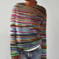 Saffron - Striped Fair Isle Knit Sweater