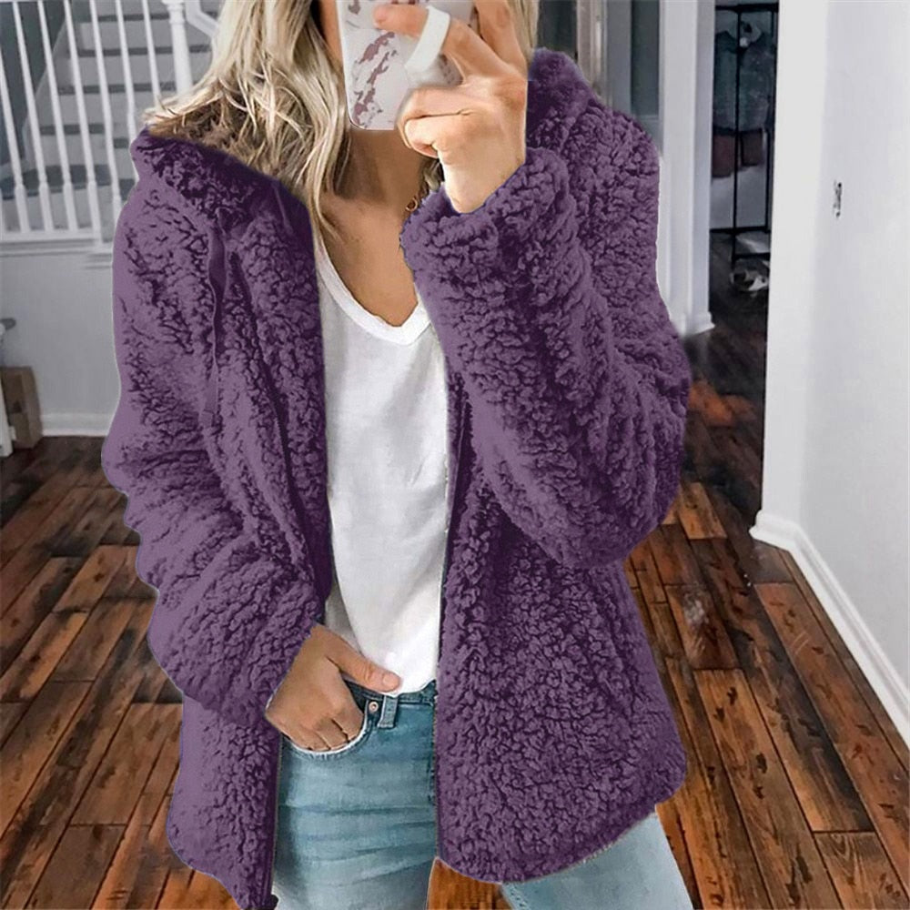 Sandy | Women's Sherpa Jacket Hooded Zip Up 2