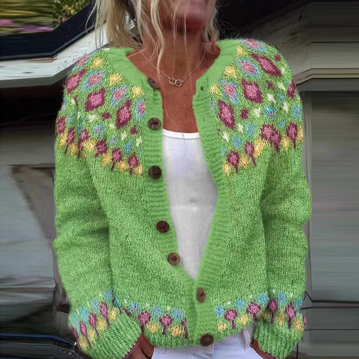 Silje - Nordic Fair Isle Knit Cardigan 1