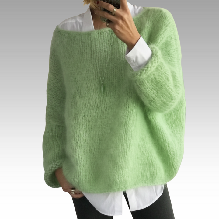 Sofia - Soft Fuzzy Boat Neck Sweater 3