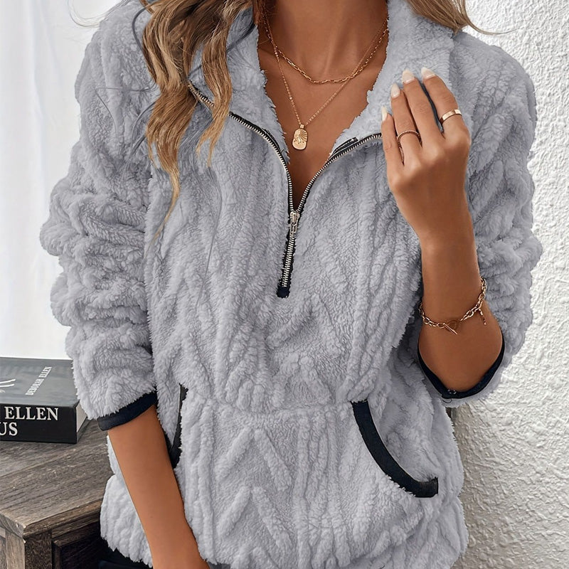 Half-Zip Sweatshirt with Fleece Pocket