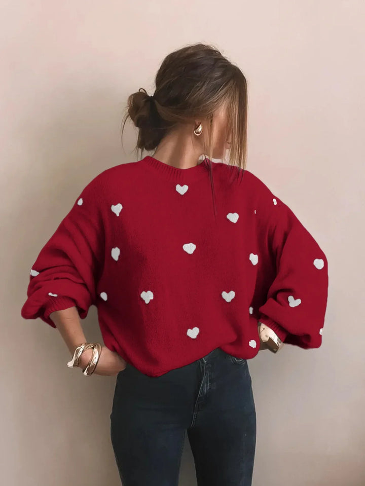 Stijntje | Women's Embroidered Sweater Knit Pullover Oversized Crew Neck 12