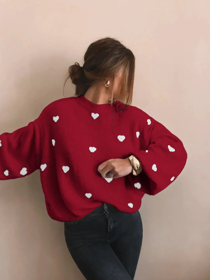 Stijntje | Women's Embroidered Sweater Knit Pullover Oversized Crew Neck 3